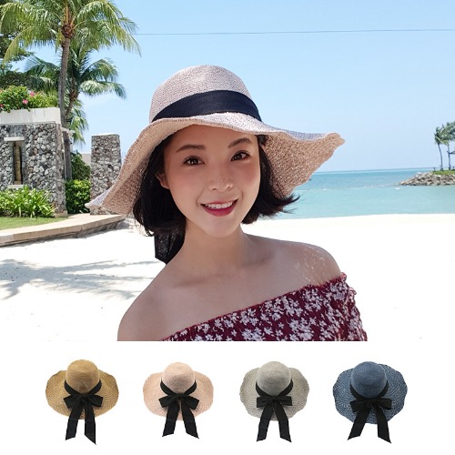 럭셔리 여름 밀짚 여성 비치 모자