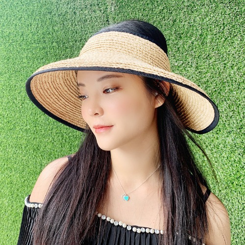 헬렌 라피아 여성 여름 썬캡 모자