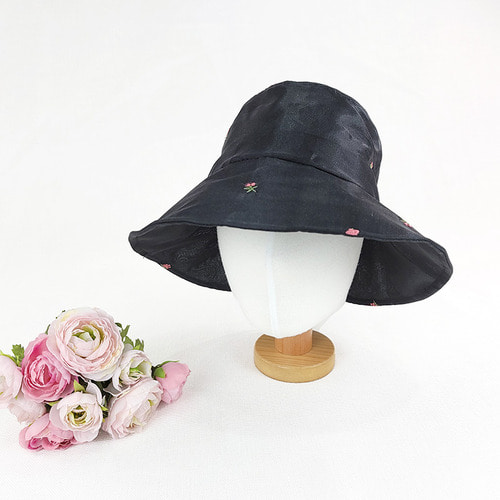 여름 벙거지 데이지꽃 자수 썸머 버킷햇 중년 여성 모자