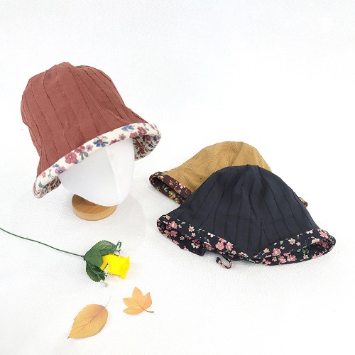 가을 겨울 올린챙 뒷리본 벙거지 중년 여성 버킷햇 보넷 모자