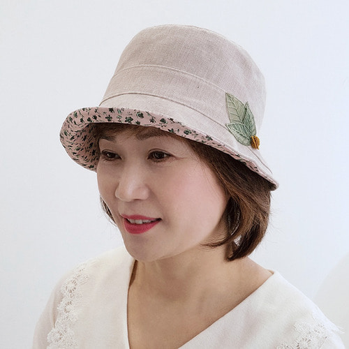 프린트챙리프 벙거지 버킷햇 보넷 중년여성 모자 봄 여름