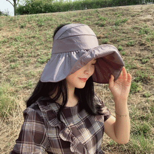 UV차단 여름 여성 와이드 돌돌 썬캡 모자