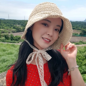 레이스 밀짚 여름 여성 끈 모자