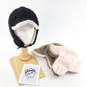 겨울 리버시블 뽀글이 귀달이 귀도리 여자 남자 공용 귀마개 방한 모자