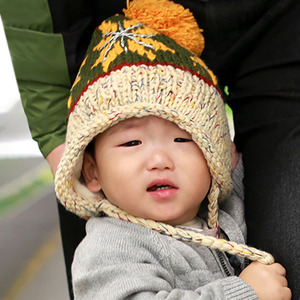 유아동 겨울 니트 털 눈꽃 귀달이 모자