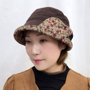 빅 리본 울 여성 벙거지 가을 겨울 모자