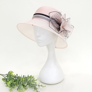 빅리본시스루 벙거지 버킷햇 보넷 중년여성 여름 모자