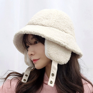 뽀글이 귀달이 벙거지 겨울 여성 귀마개 모자