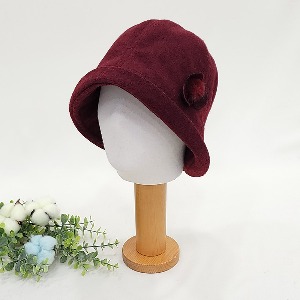 중년여성 벙거지 버킷햇 겨울 방한 스트링 모자