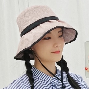 러블리 셔링 여성 턱끈 벙거지 모자