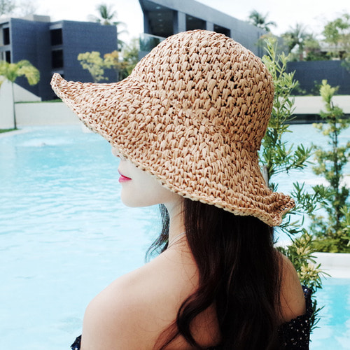 밀짚 플로피햇 여름 벙거지 버킷햇 바캉스 와이드챙 대챙 여성 모자