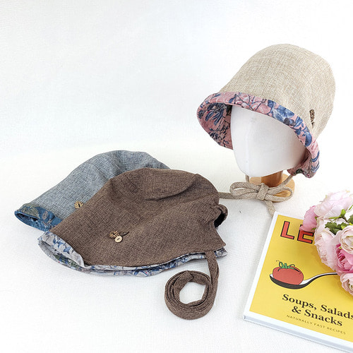 단추포인트 보넷 벙거지 버킷햇 중년 여성 여름 썸머 모자