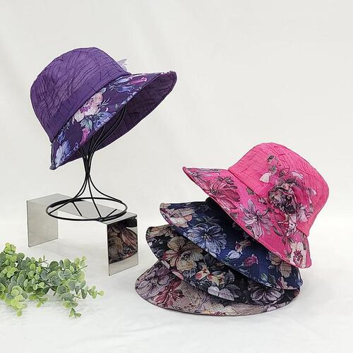 꽃챙링클 메쉬 벙거지 버킷햇 보넷 중년여성 봄 여름 모자